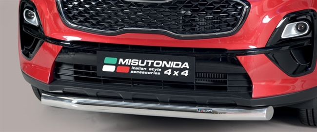 Beskyttelsesbar til forkofanger (slash bar) i rustfri stål - Blank til Kia Sportage årg. 16+