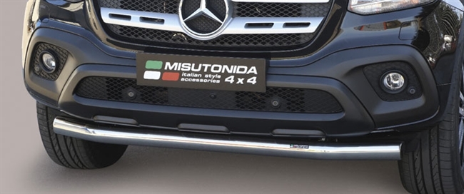 Beskyttelsesbar til forkofanger (slash bar) i rustfri stål - Blank til Mercedes X Class årg. 17+