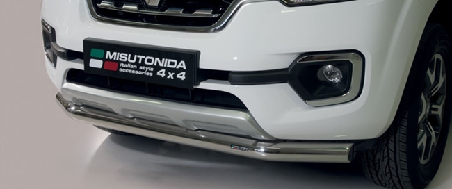 Beskyttelsesbar til forkofanger (slash bar) i rustfri stål - Blank til Renault Alaskan årg. 18+