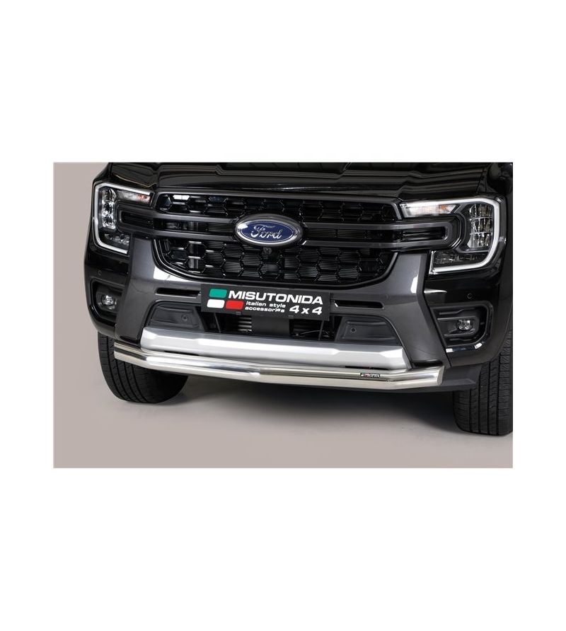 Beskyttelsesbar til forkofanger (slash bar) i rustfri stål - Blank Ford Ranger Årgang 2023+