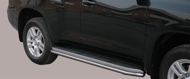Side bars fra Mach i rustfri stål - Fås i sort og blank til Toyota Landcruiser 150 5 dørs årg. 09+