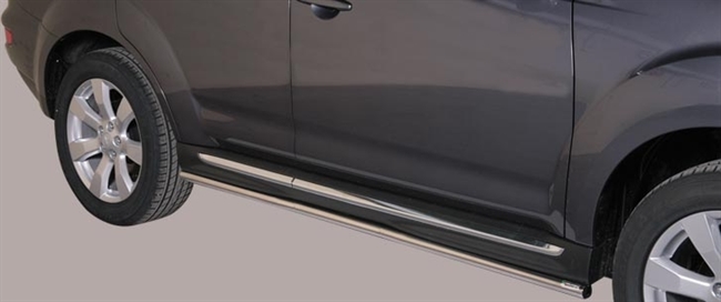 Side bars fra Mach i rustfri stål - Fås i sort og blank til Mitsubishi Outlander årg. 10-12