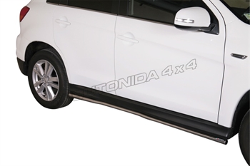 Side bars i rustfri stål - Sort til Mitsubishi Outlander årg. 10-12