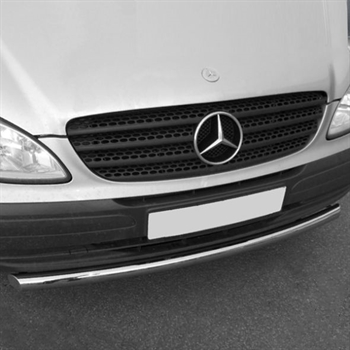 Frontspoiler i poleret rustfri stål 63mm fra Trux til Mercedes Vito W639 Årgang 2003-2010