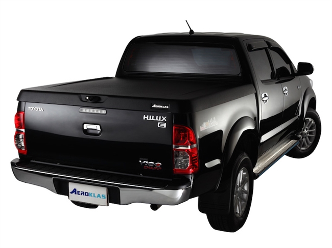 Ladtop Aeroklas Speed hard cover i sort kornet overflade til Toyota Hilux Extra Cab 2005-2015