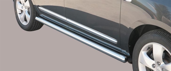 Side bars i rustfri stål - Blank  til Kia Carens årg. 08+