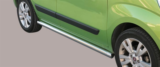 Side bars fra Mach i rustfri stål - Fås i sort og blank til Fiat Fiorino årg. 08+