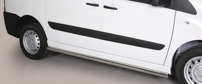 Side bars fra Mach i rustfri stål - Fås i sort og blank til Peugeot Expert årg. 06-15 (kort model)