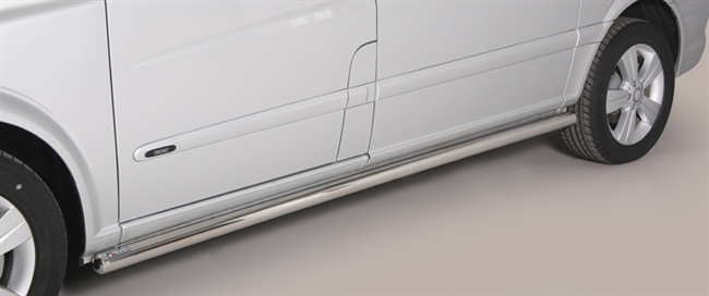 Side bars fra Mach i rustfri stål - Fås i sort og blank til Mercedes Viano - kort model årg. 10 +