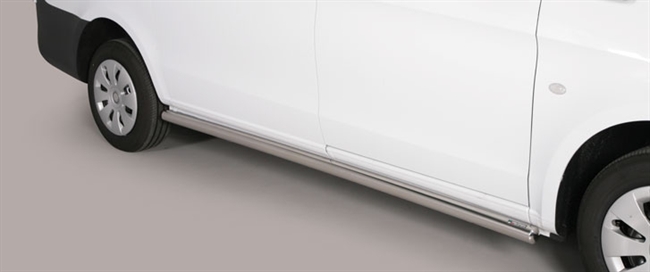Side bars fra Mach i rustfri stål - Fås i sort og blank til Mercedes Vito kort model årg. 10>