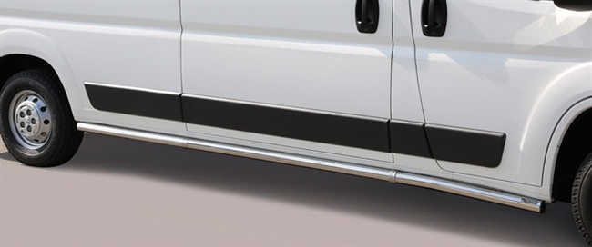 Side bars i rustfri stål - Blank til Citroen Jumper Årgang 2006+ lang model