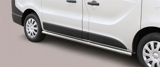 Side bars i rustfri stål - Blank til Opel Vivaro (kort model) årg. 14+