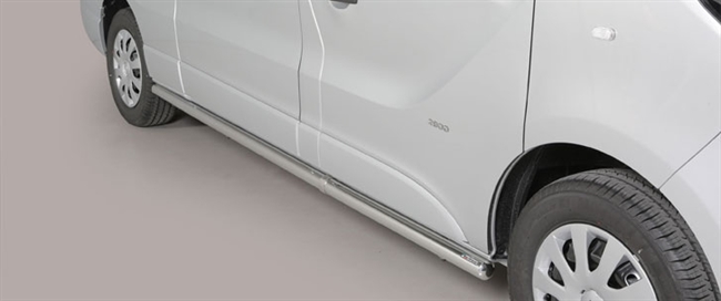 Side bars fra Mach i rustfri stål - Fås i sort og blank til Opel Vivaro (lang model) årg. 14+