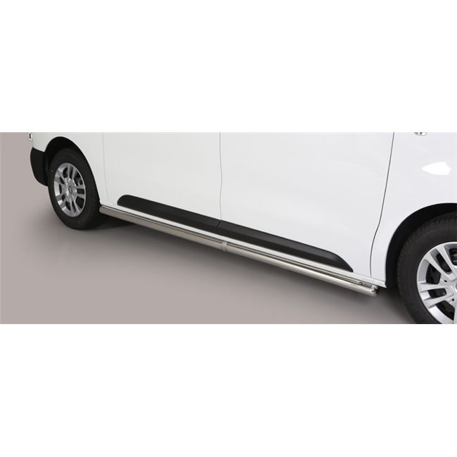 Side bars fra Mach i rustfri stål - Fås i sort og blank til Peugeot Expert & Traveller mellemkort model årg. 16>
