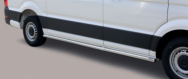 Side bars fra Mach i rustfri stål - Fås i sort og blank til VW Crafter årg. 17+