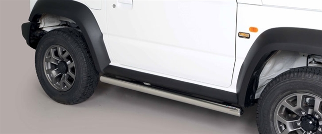 Side bars fra Mach i rustfri stål - Fås i sort og blank til Suzuki Jimny årg. 18+