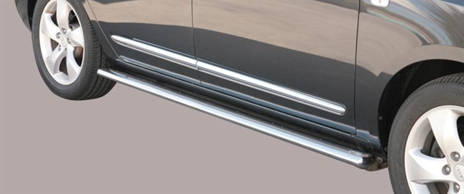 Side bars oval i rustfri stål - Blank til Kia Carens årg. 08+