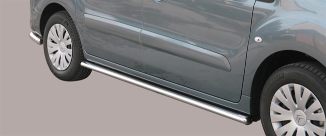 Side bars oval fra Mach i rustfri stål - Fås i sort og blank til Citroen Berlingo årg. 08-17