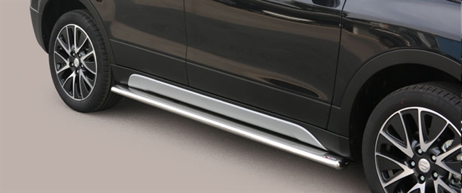 Side bars oval fra Mach i rustfri stål - Fås i sort og blank til Suzuki SX4 S-Cross (Inkl. Hybrid) årg. 13+