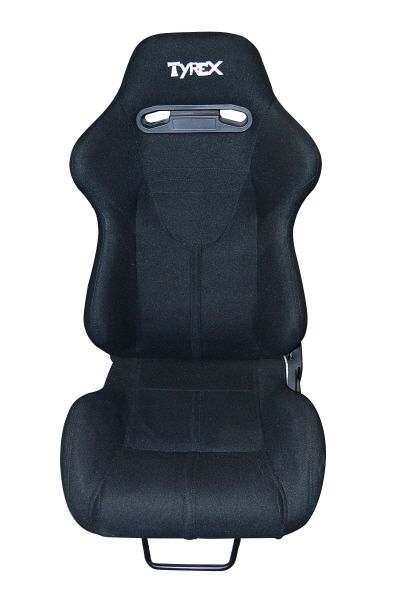 Sæde i skålform Sportssæde fra Tyrex i sort stof inkl. skinner 