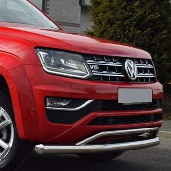 Frontspoiler i poleret rustfri stål 76mm fra Trux til VW Amarok Årgang 2017-2020