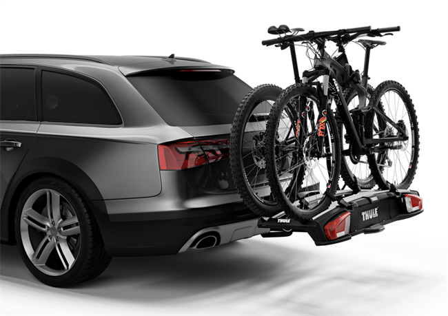Thule VeloSpace XT cykelplatform til 2 cykler til anhængertræk holder i sort/aluminium